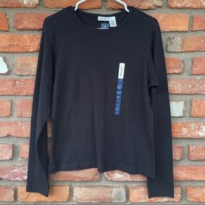Cherokee Deadstock Black Long Sleeved Basic Tee Shirt Top Size Medium